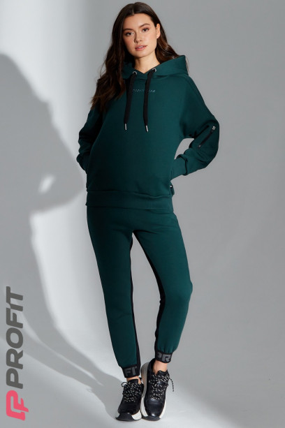 Спортивный костюм женский "Oversize" темно-зеленый ks.020.020