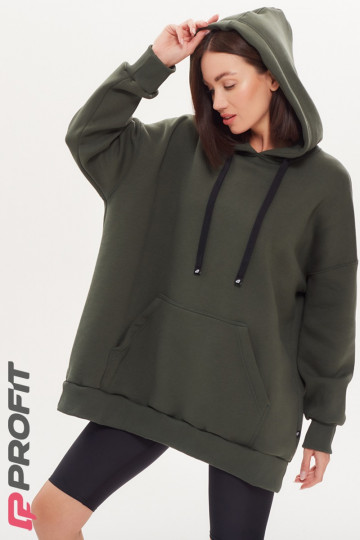 Худи женское OverSize с начесом милитари sw.051.026