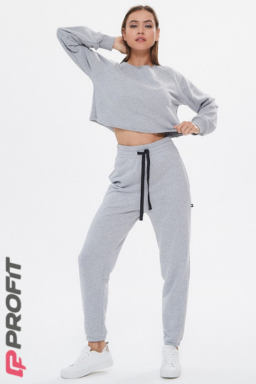 Спортивный женский костюм серый ks.110.003