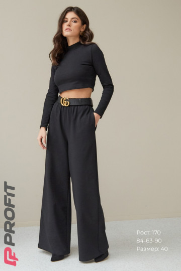 Брюки женские широкие черные bp.120.001