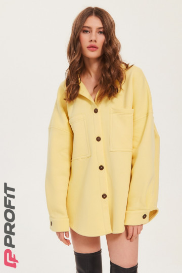 Рубашка Oversize с начесом желтая rb.011.032