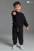 Детский хлопковый спортивный костюм черный ksd.010.001