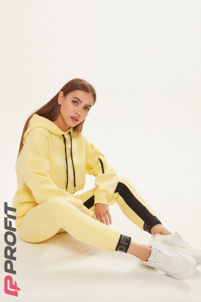 Женский спортивный костюм "Oversize" с начесом желтый ks.021.032