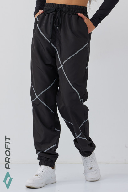 Спортивные женские брюки, черные, bp.155.001