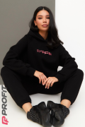 Спортивный костюм с начесом, черный ks.131.001
