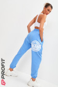 Спортивные штаны/брюки Майами, голубые с белым принтом, bp.011.012