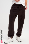 Утепленный мужской комплект, худи и штаны на флисе, черный, kmpl.034