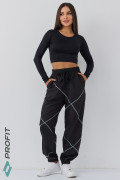 Спортивные женские брюки, черные, bp.155.001