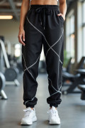 Спортивные женские брюки, черные, bp.155.001